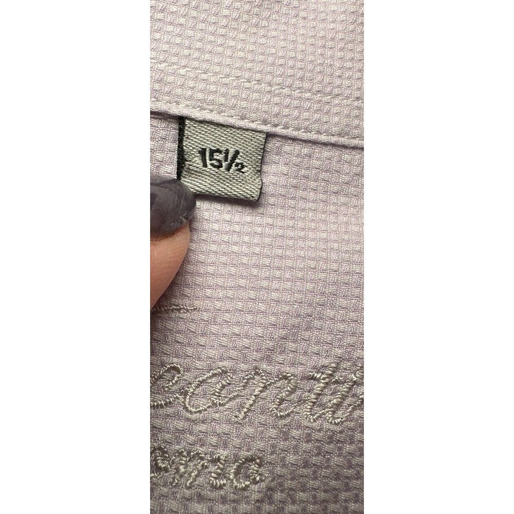 Luchiano Visconti Roma Long sleeve French cuff Sz 15 1/2 Button Down Lavender - Picture 8 of 10